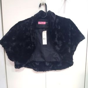 Black Faux Fur Shawl Size XL